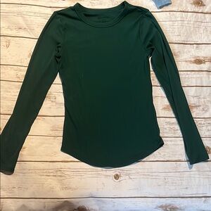 No Boundaries Green Fitted Long Sleeve Tee